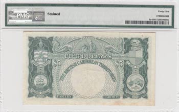 British Caribbean, 5 Dollars, 1963, XF, p9c