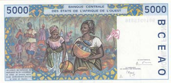 West African States, 5.000 Francs, 1999, XF, ... 