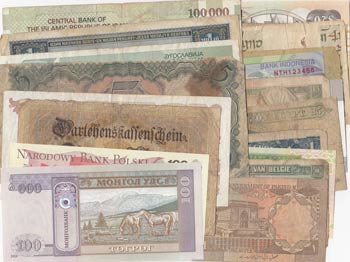 Total 20 banknotes, POOR / UNC,