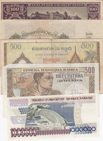 Serbia 500 Dinara, 1941, VF; Cambodia 500 ... 