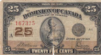 Canada, 25 Cents, 1923, ... 