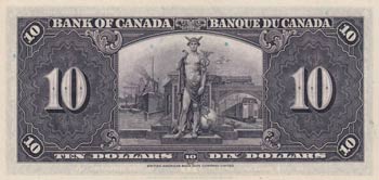 Canada, 10 Dollars, 1937,UNC, p61b