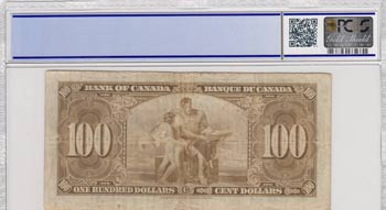 Canada, 100 Dolllars, 1937, VF, p64b