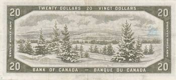 Canada, 20 Dollars, 1954, XF, p80a