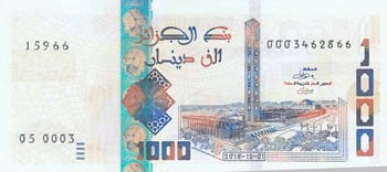 Algeria, 1000 Dinars, ... 
