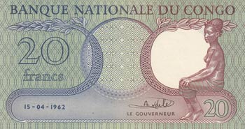 Congo, 20 Francs, 1962, ... 