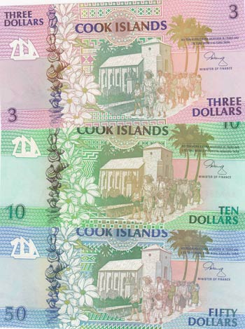 Cook Islands, 3 Dollars, ... 