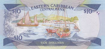 East Caribbean, 10 Dollars, 1985, UNC, p23k1