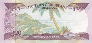 East Caribbean, 20 Dollars, 1986, UNC, p24a2