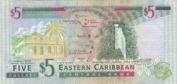 East Caribbean, 5 Dollars, 2003, UNC, p42g