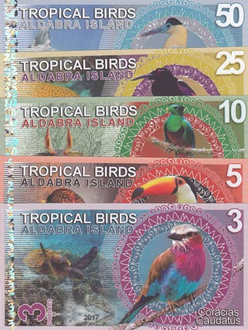 Tropical Birds lot, 3 Dollars, 5 Dollars, 10 ... 