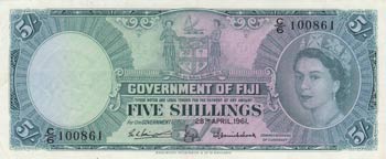 Fiji, 5 Shillings, 1961, ... 