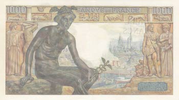 France, 1000  Francs, 1942, UNC, p102