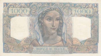France, 1000 Francs, 1945, XF, p130a