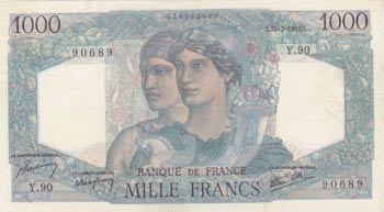 France, 1000 Francs, ... 