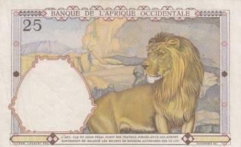 French West Africa, 25 Francs, 1942, XF, p27