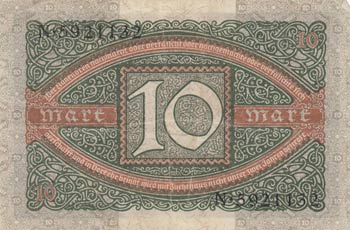 Germany, 10 Mark, 1920, VF, p67