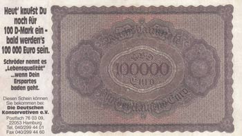 Germany, 100.000 Euro, 1923, UNC, FANTASY ... 