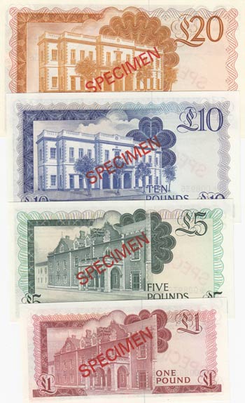 Gibraltar, 1-5-10 and 20 Pounds, 1975, UNC, ... 