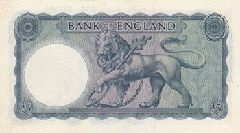 Great Britain, 5 Pound, 1957-1961, UNC, p371