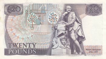 Great Britain, 20 Pounds, 1981, AUNC, p380c