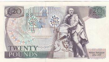 Great Britain, 20 Pounds, 1988, UNC, p380e