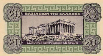 Greece, 20 Drachmai, 1940, UNC, p315