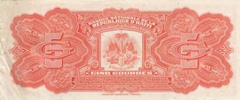 Haiti, 5 Gourdes, 1973, XF, p212