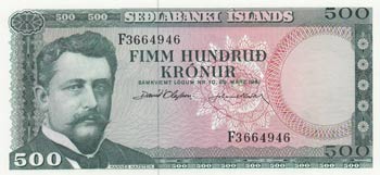 Iceland, 500 Kronur, ... 