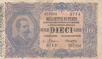 Italy, 10 Lire, ... 