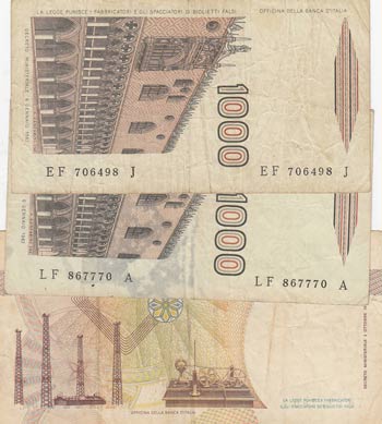 İtaly, 1.000 Lire and 2000 Lire, 1982 ... 