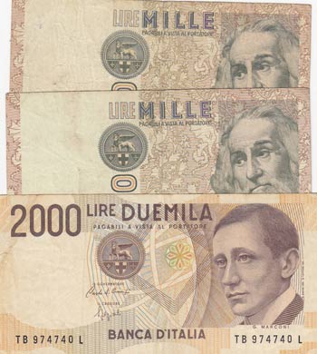 İtaly, 1.000 Lire and ... 