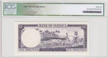 Jamaica, 10 Shillings, 1964, UNC, p51Bc