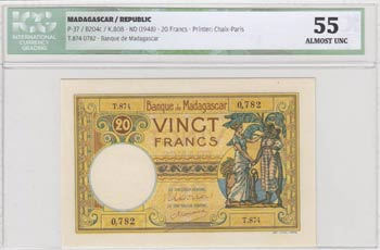 Madagascar, 20 Francs, ... 