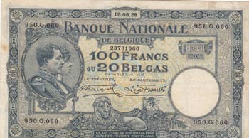 Belgium, 100 Francs or ... 