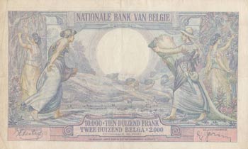 Belgium, 10.000 Francs or 2000 Belgas, 1938, ... 