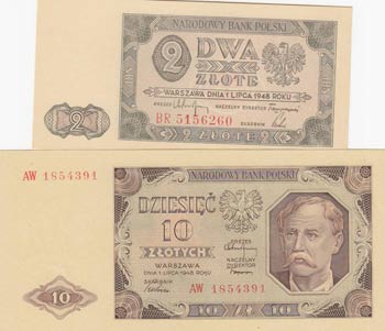 Poland, 2 Zlotych and 10 ... 