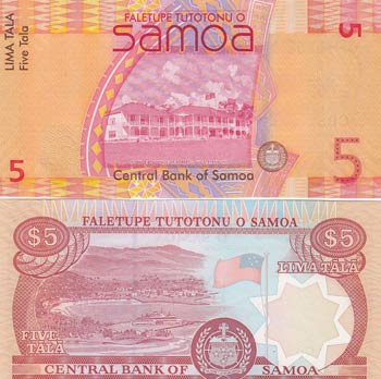 Samoa, 5 Tala (2), 2002/ 2014, UNC, p33 / ... 