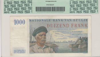 Belgium, 1000 Francs, 1950, XF, p131a