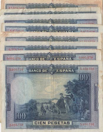 Spain, 100 Pesetas, 1928, FINE / XF, p76a, ... 