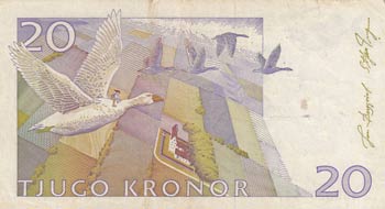 Sweden, 20 Kronor, 1986, VF, p63