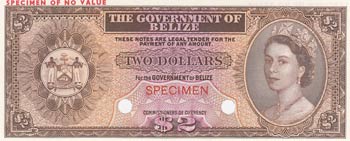 Belize, 2 Dollars, 1974, ... 