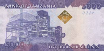 Tanzania, 5000 Shillings, 2015, UNC, p43b