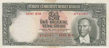 Turkey, 2, 1/2 Lira, ... 