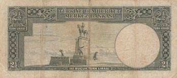 Turkey, 2 1/2 Lira, 1939, VF (-), p126