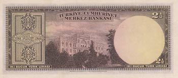 Turkey, 2 1/2 Lira, 1947, UNC, p140