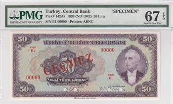 Turkey, 50 Lira, 1947, ... 