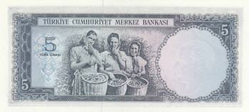 Turkey, 5 Lira, 1965, UNC, p174