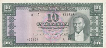 Turkey, 10 Lira, 1963, ... 