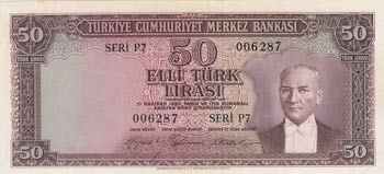 Turkey, 50 Lira, 1956, ... 